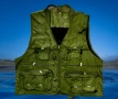 Рибарска жилетка в зелено, размери 2XL/3XL, с много джобове, снимка 1