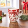 6236 Коледна чаша Merry Christmas, празничен червено бял дизайн, 180 мл, снимка 2