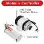 750W / 48V безчетков двигател с вграден редуктор и контролер - комплект, снимка 5