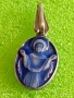 Винтидж сребърна висулка с син емайл ДЕВА МАРИЯ майсторска ръчна изработка 30584, снимка 6