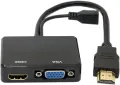 НОВ! Преходен адаптер от HDMI мъжки към HDMI и VGA , снимка 1