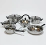Комплект от 12 части за всяка кухня. 3бр тенджери, тиган, касерола и чайник и капаци, снимка 2