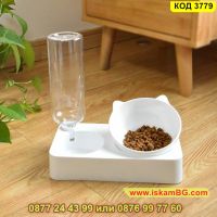 Дозатор за вода за котки с купичка за храна 2 в 1 - КОД 3779, снимка 13 - Други стоки за животни - 45119485