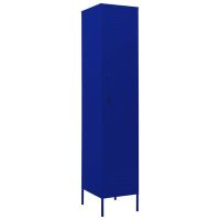vidaXL Шкаф с отделения, нейви синьо, 35x46x180 см, стомана（SKU:336253, снимка 1 - Шкафове - 45374038