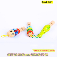 Детска дървена свирка в 3 различни модела - КОД 3601, снимка 4 - Музикални играчки - 45055093