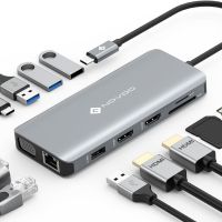 NOVOO USB C хъб 11 в 1 с Ethernet, снимка 2 - Кабели и адаптери - 45155544