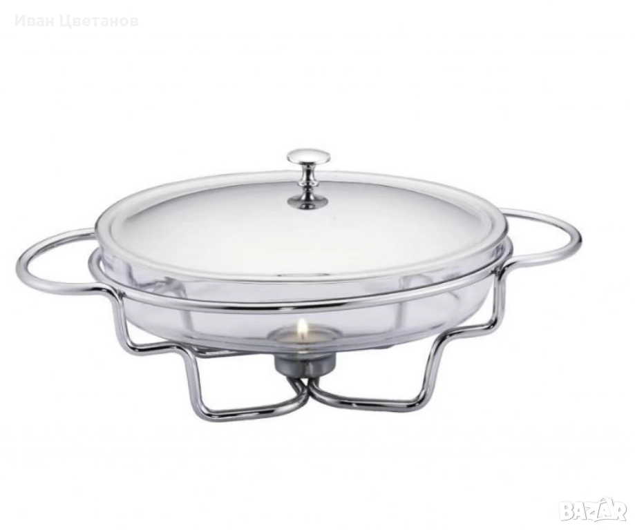 Съд за затопляне Bohmann, 1.6 л., Стоманен капак, Стъкло, Инокс, снимка 1