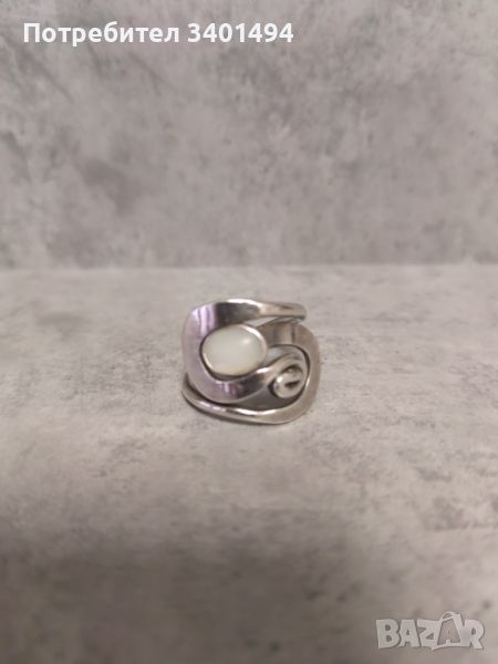 Сребърен пръстен със седеф, снимка 1