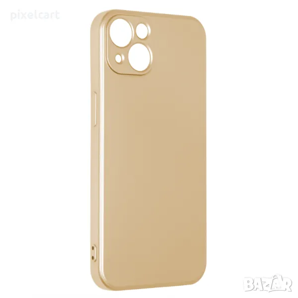 Силиконов калъф METALLIC за iPhone 13, Златист, снимка 1