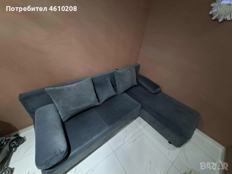 растителен ъглов диван , снимка 1