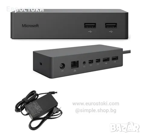 Комплект: докинг станция Microsoft Surface Dock 1661 + 90W оригинален захранващ адаптер модел 1749, снимка 1