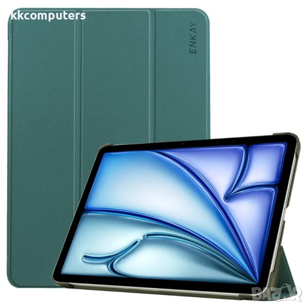 iPad Air 13 (2025) / (2024) Trifold Stand Cover PU Leather+PC Кожен Калъф и Протектор, снимка 1