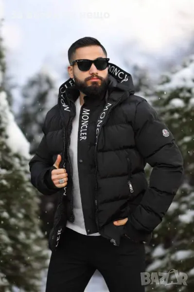 Мъжко черно зимно яке Moncler Код A169, снимка 1