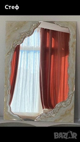 Огледало от епоксидна смола и кристали., снимка 1