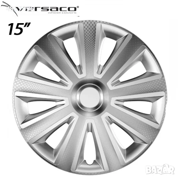 Тасове за джанти 15'' Versaco Carbon Aviator - Silver, снимка 1