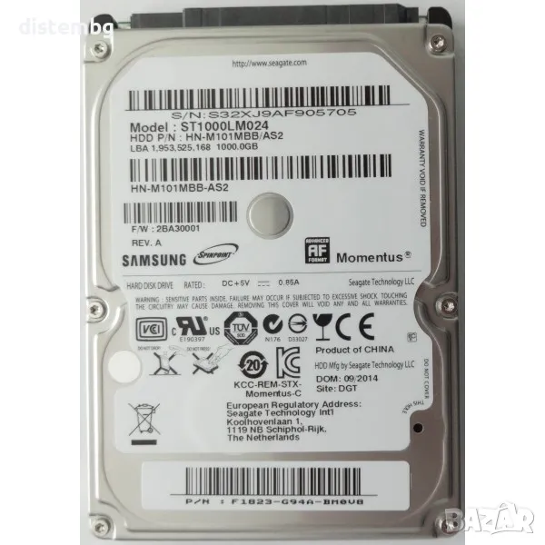 Твърд диск за компютър HDD Seagate ST1000LM024   1 Tb 2.5'', снимка 1