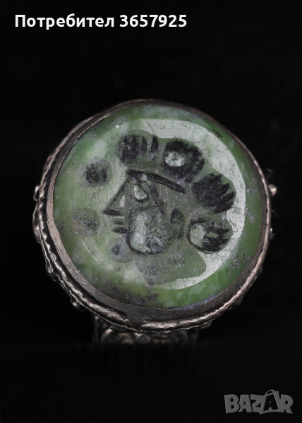 Сребърен пръстен- Османска империя 18-19 век със сертификат за автентичност, снимка 1