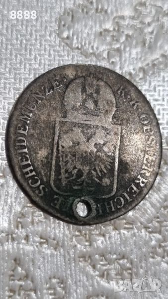 Сребърна монета 6 кройцера 1849 Австрия , снимка 1