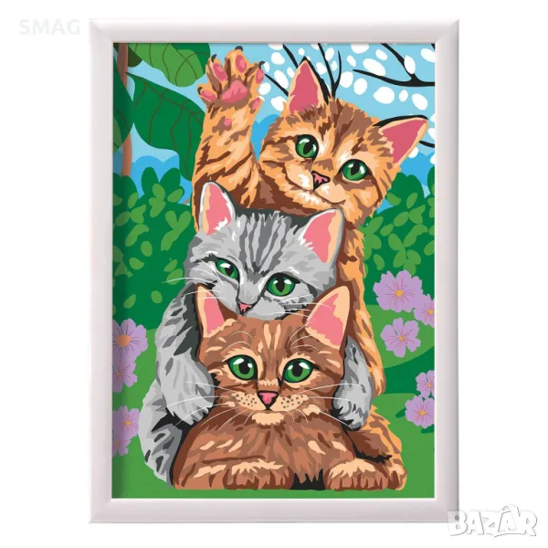 Paint & Frame Рисуване по номера Картина Смешни котенца S_1226649, снимка 1