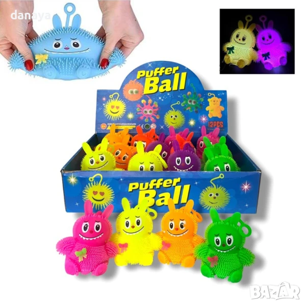 5986 Силиконова светеща антистрес играчка LABUBU, снимка 1