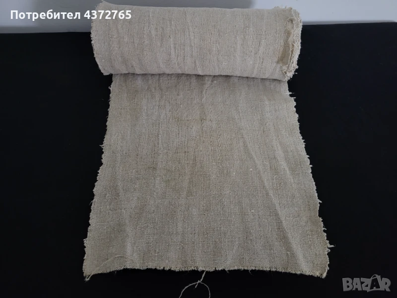 #120 Стар ръчно тъкан ленен плат , снимка 1