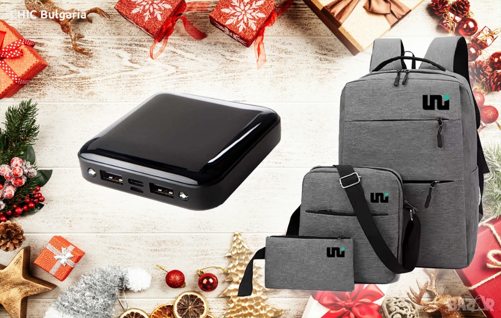 Раница и преносима батерия 4800mAh + Подарък коледни лакомства - КОЛЕДНА ПРОМОЦИЯ, снимка 1