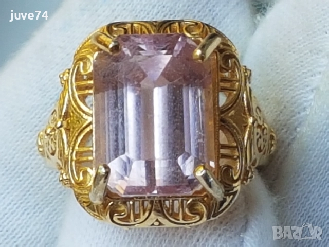 СРЕБЪРЕН ПРЪСТЕН С КУНЦИТ (АФГАНИСТАН) 11.54 кт.ФИЛИГРАН