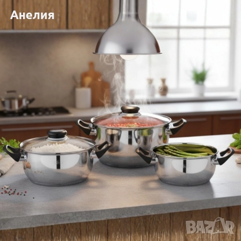 Комплект тенджери MC1855-6 части, снимка 3 - Съдове за готвене - 52133636