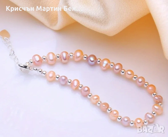 Гривна с Естествени сладководни перли , снимка 6 - Гривни - 53834749