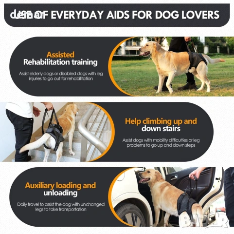 Регулируем колан за повдигане на кучета за задни крака, размери S и М, снимка 5 - За кучета - 53401030