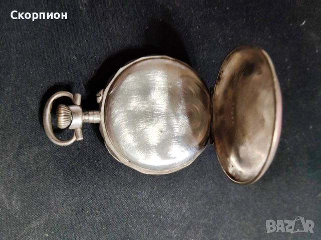 Швейцарски СРЕБЪРЕН джобен часовник 1925г.  - 10 РУБИНА ПРОМОЦИЯ, снимка 14 - Джобни - 48362081