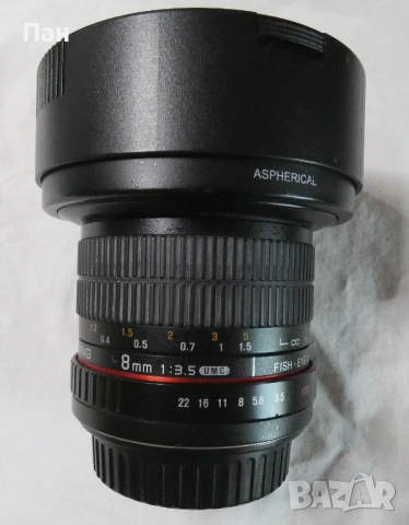 Обектив Samyang FISH-EYE 8mm F3.5 UMC за Canon EOS