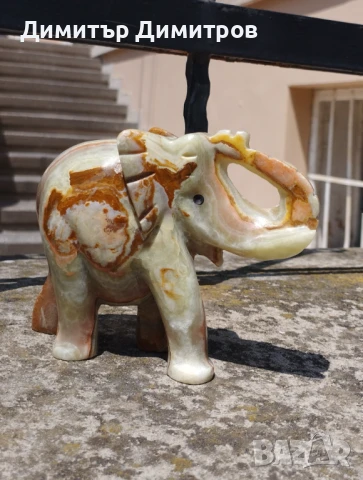 Слон от мраморен оникс. За късмет и благополучие. Идея за подарък. Бижута Луди гъби., снимка 3 - Арт сувенири - 50604754