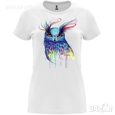 Нова дамска тениска с Бухал в бял цвят, снимка 1 - Тениски - 45175918