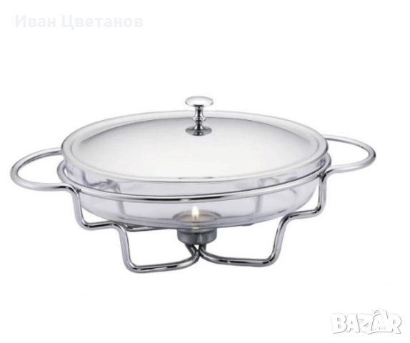 Съд за затопляне Bohmann, 1.6 л., Стоманен капак, Стъкло, Инокс