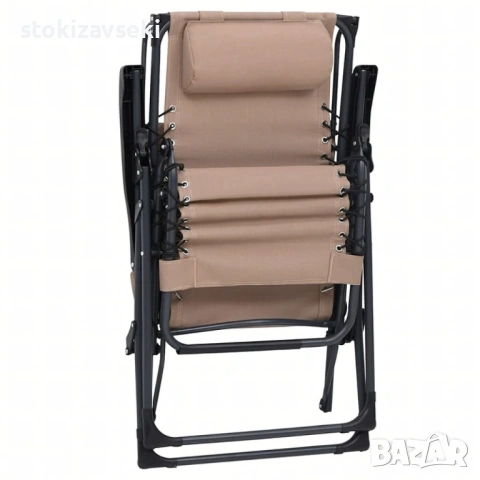 Комплект за релаксация на открито: 2 сгъваеми шезлонга с нулева гравитация CHAIR3 и стилна масичка , снимка 4 - Градински мебели, декорация  - 54114018