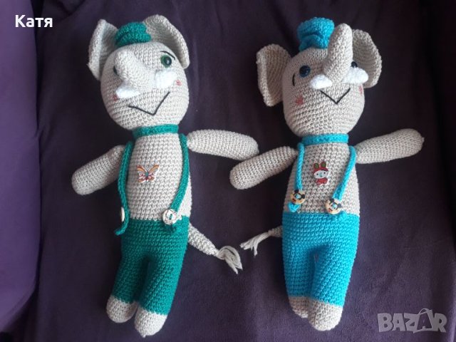 Плетени играчки слончета, снимка 1 - Кукли - 45080467