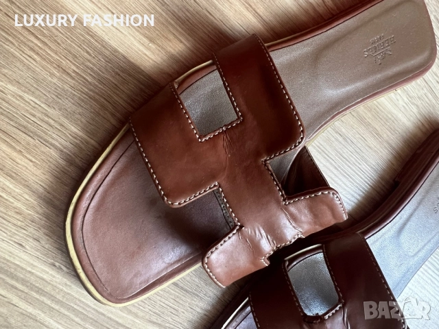 Дамски чехли Hermes, снимка 5 - Чехли - 51556114