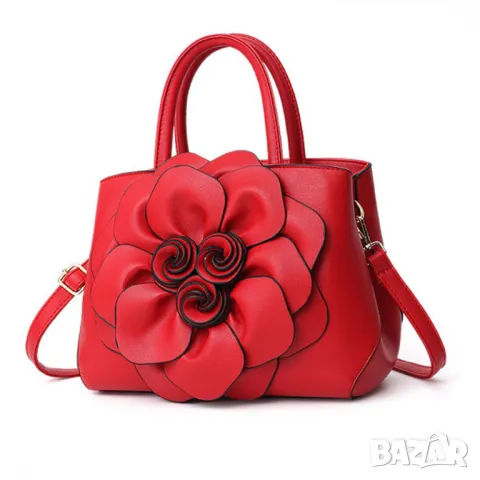 Дамска чанта 3D Flowers Red, снимка 7 - Чанти - 47924519