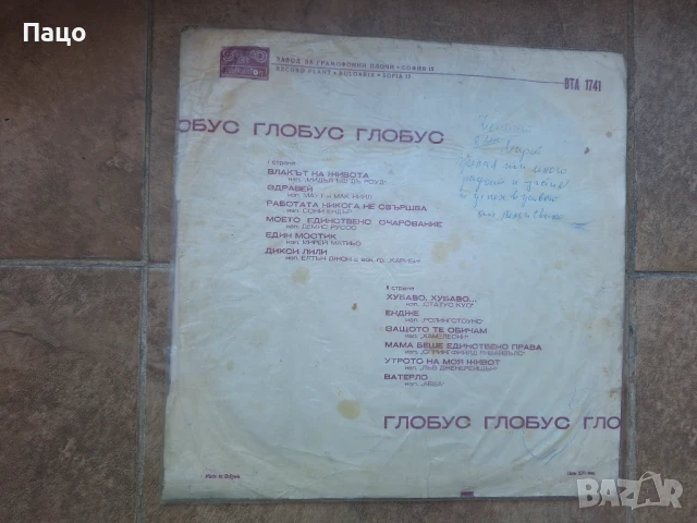 Глобус ВТА 1741, снимка 2 - Грамофонни плочи - 50927041
