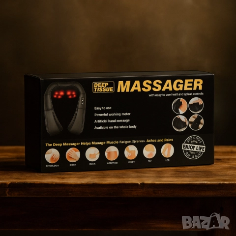 Електрически шиацу масажор за шия, рамене, гръб и тяло