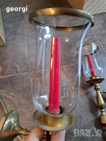 два масивни бронзови свещника за стена 7/2, снимка 12 - Декорация за дома - 49778938