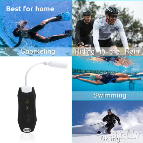 Водоустойчив MP3 Плейър за Плуване и Гмуркане – IPX8 защита, 4GB памет и FM радио, снимка 6 - MP3 и MP4 плеъри - 53275562