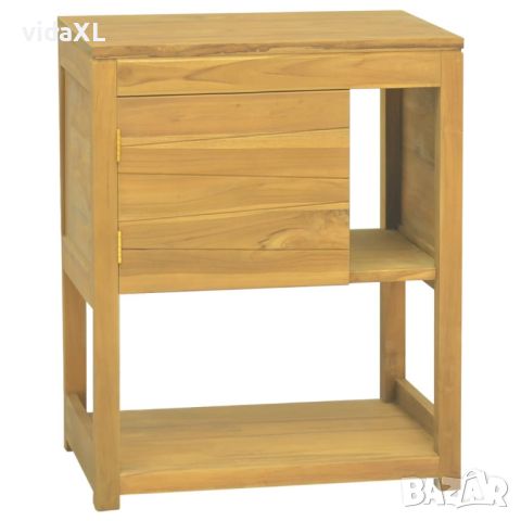 338237 vidaXL Шкаф за баня, 60x40x75 см, тиково дърво масив（SKU:338237, снимка 1 - Шкафове - 46127065