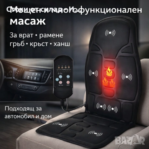 Масажна седалка с подгряване – комфорт и облекчение за тяло, което е уморено от седене, снимка 6 - Масажори - 53043820