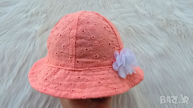 Бебешка шапка с връзки 0-3 месеца ръст 62см. , снимка 9 - Бебешки шапки - 50346016