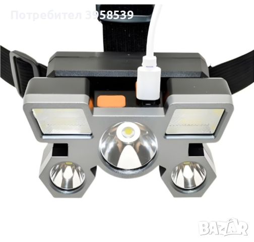 Водоустойчив led челник, 4 нива, USB, led лампа, регулируем, снимка 2 - Къмпинг осветление - 46205308