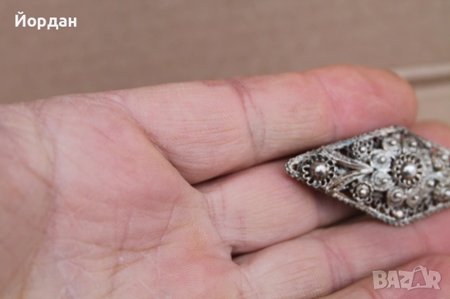 Дамска сребърна брошка, снимка 2 - Други ценни предмети - 53828935