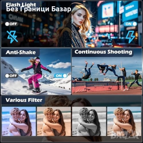 Нова компактна Влог камера 4K 48MP с въртящ екран и зарядна станция, снимка 6 - Камери - 52470288