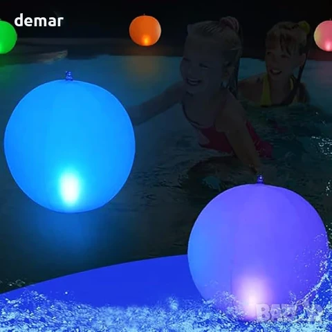 Hawofly 2 броя плаващи LED светлини за басейн, соларни надуваеми топки, 16 цвята, дистанционно, снимка 6 - Соларни лампи - 50925438